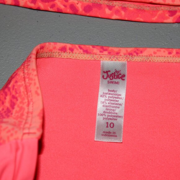 Orange 2 Pcs Justice Bikini Swimsuit Size 10 - Picture 5 of 12